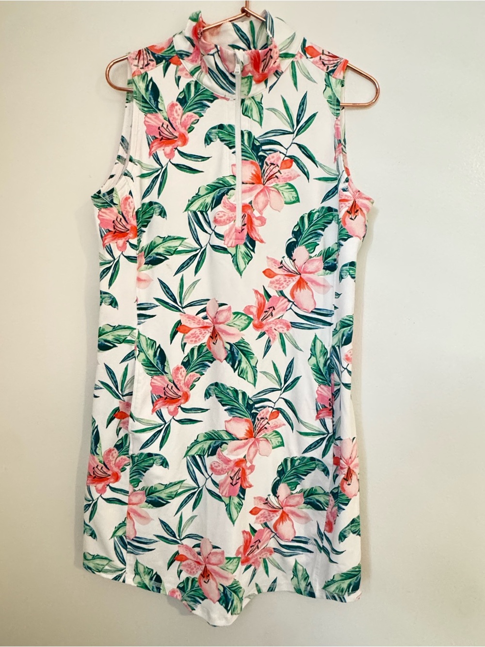 Tommy Bahama Island Zone sleeveless Dress with quarter zip front.